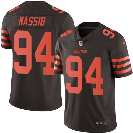 Youth Nike Cleveland Browns #94 Carl Nassib Limited Brown Rush Vapor Untouchable NFL Jersey - Ujersey