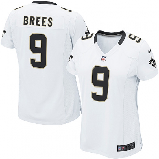 Women's Nike New Orleans Saints #9 Drew Brees Game White NFL Jersey - Ujersey