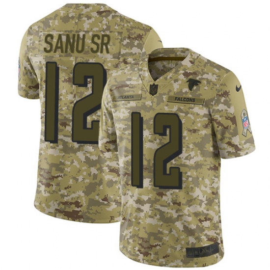 Men's Nike Atlanta Falcons #12 Mohamed Sanu Limited Camo 2018 Salute to Service NFL Jersey - Ujersey