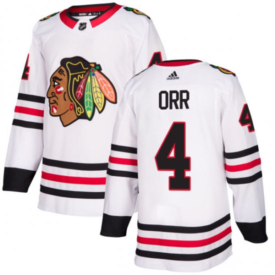 Women's Adidas Chicago Blackhawks #4 Bobby Orr Authentic White Away NHL Jersey - Ujersey
