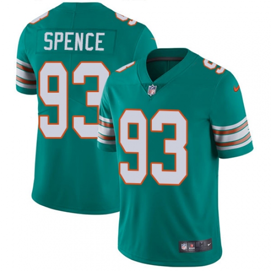 Men's Nike Miami Dolphins #93 Akeem Spence Aqua Green Alternate Vapor Untouchable Limited Player NFL Jersey - Ujersey