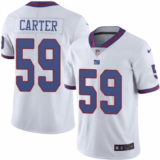 Men's Nike New York Giants #59 Lorenzo Carter Limited White Rush Vapor Untouchable NFL Jersey - Ujersey