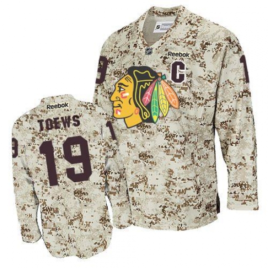 Men's Reebok Chicago Blackhawks #19 Jonathan Toews Premier Camouflage NHL Jersey