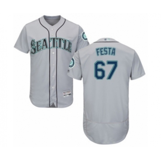 Men's Seattle Mariners #67 Matt Festa Grey Road Flex Base Authentic Collection Baseball Player Jersey - Ujersey