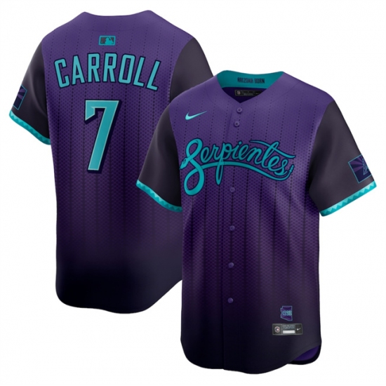 Men's Arizona Diamondbacks #7 Corbin Carroll Purple 2025 City Connect Limited Stitched Baseball Jersey - Ujersey