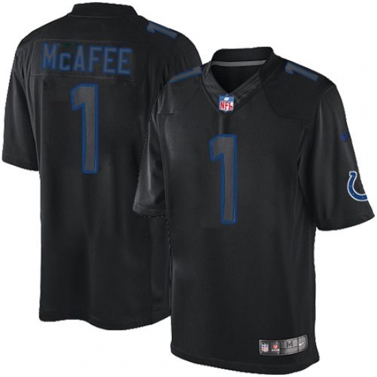Men's Nike Indianapolis Colts #1 Pat McAfee Limited Black Impact NFL Jersey - Ujersey