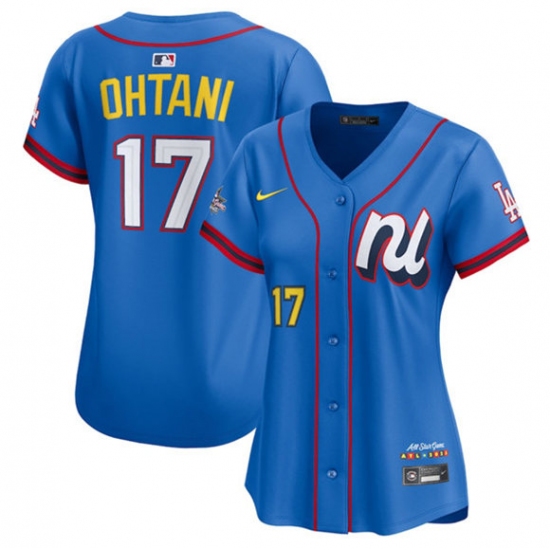Women's National League #17 Shohei Ohtani Blue 2025 All-Star Edition Limited Stitched Baseball Jersey(Run Small)