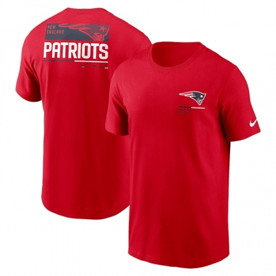 Men's New England Patriots Red Team Incline T Shirt - Ujersey