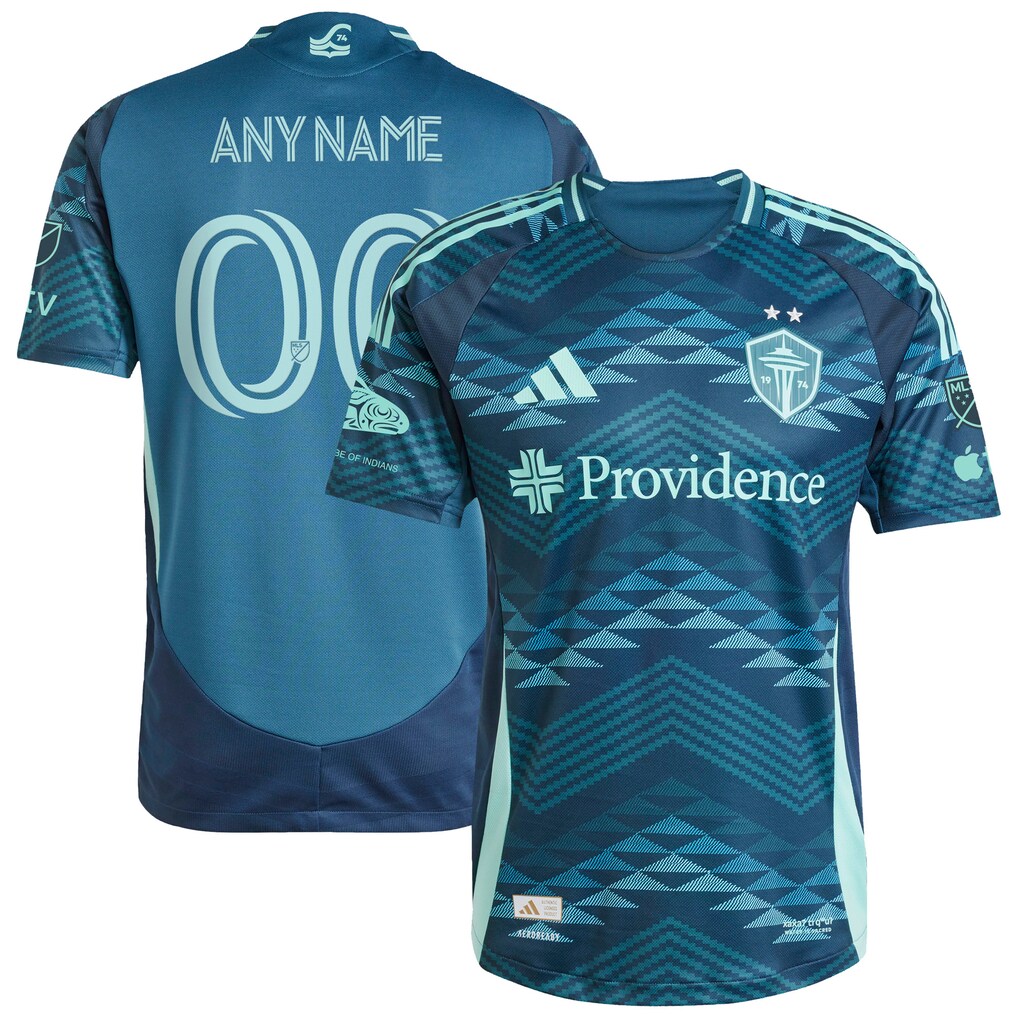 Men's Seattle Sounders FC adidas Blue 2025 The Salish Sea Kit Authentic Custom Jersey - Ujersey