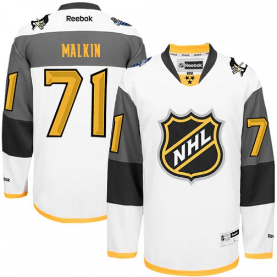 Men's Reebok Pittsburgh Penguins #71 Evgeni Malkin Authentic White 2016 All Star NHL Jersey - Ujersey
