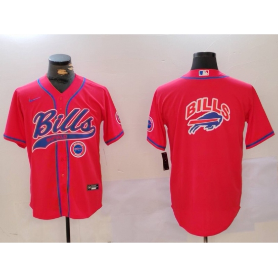 Men's Buffalo Bills big logo Team Big logo Cool Base Stitched Baseball Jersey - Ujersey