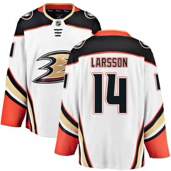 Youth Anaheim Ducks #14 Jacob Larsson Fanatics Branded White Away Breakaway NHL Jersey - Ujersey