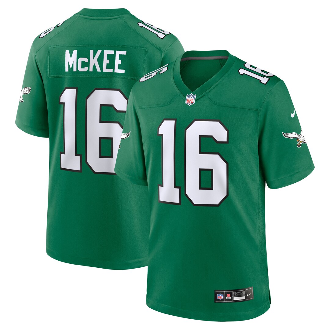 Men's Philadelphia Eagles Tanner McKee Nike Kelly Green Alternate Game Jersey - U-jersey