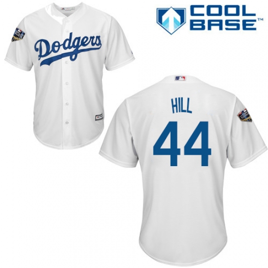 Youth Majestic Los Angeles Dodgers #44 Rich Hill Authentic White Home Cool Base 2018 World Series MLB Jersey - Ujersey