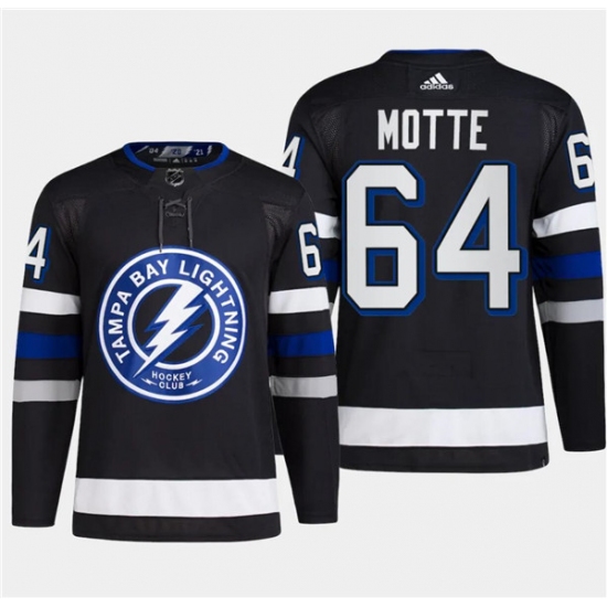Men's Tampa Bay Lightning #64 Tyler Motte Black 2024 Stadium Series Stitched Jersey - Ujersey