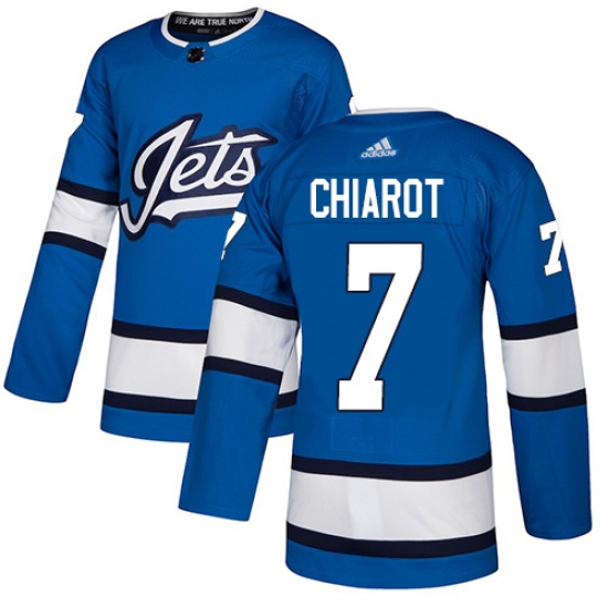 Men's Adidas Winnipeg Jets #7 Ben Chiarot Authentic Blue Alternate NHL Jersey - Ujersey