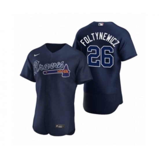 Men's Atlanta Braves #26 Mike Foltynewicz Nike Navy Authentic 2020 Alternate Jersey - Ujersey