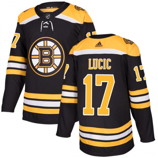 Men's Adidas Boston Bruins #17 Milan Lucic Premier Black Home NHL Jersey - Ujersey