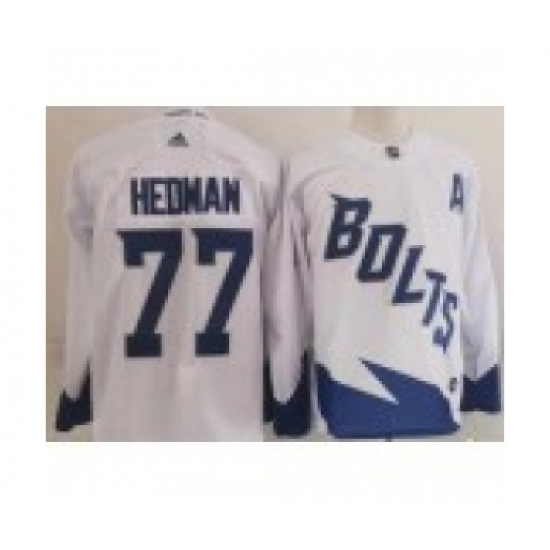Men's Tampa Bay Lightning #77 Victor Hedman White 2022 Stadium Series Authentic Jersey