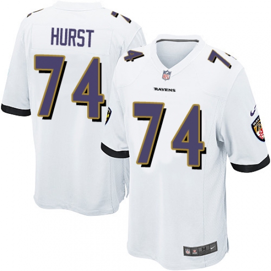 Men's Nike Baltimore Ravens #74 James Hurst Game White NFL Jersey - Ujersey