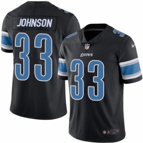 Men's Nike Detroit Lions #33 Kerryon Johnson Limited Black Rush Vapor Untouchable NFL Jersey - Ujersey