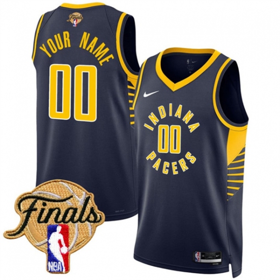 Men's Indiana Pacers Active Player Custom Navy 2025 Finals Icon Edition Stitched Basketball Jersey - Ujersey