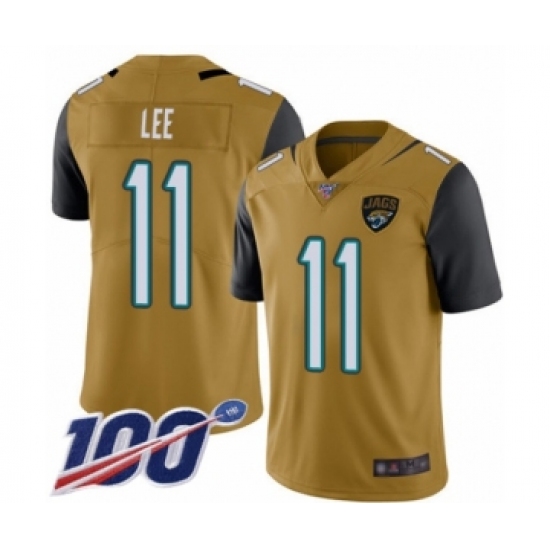 Men's Jacksonville Jaguars #11 Marqise Lee Limited Gold Rush Vapor Untouchable 100th Season Football Jersey - Ujersey