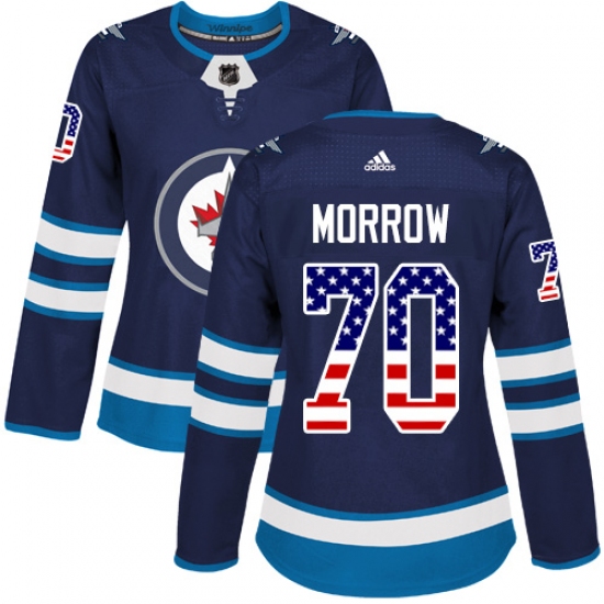 Women's Adidas Winnipeg Jets #70 Joe Morrow Authentic Navy Blue USA Flag Fashion NHL Jersey - Ujersey