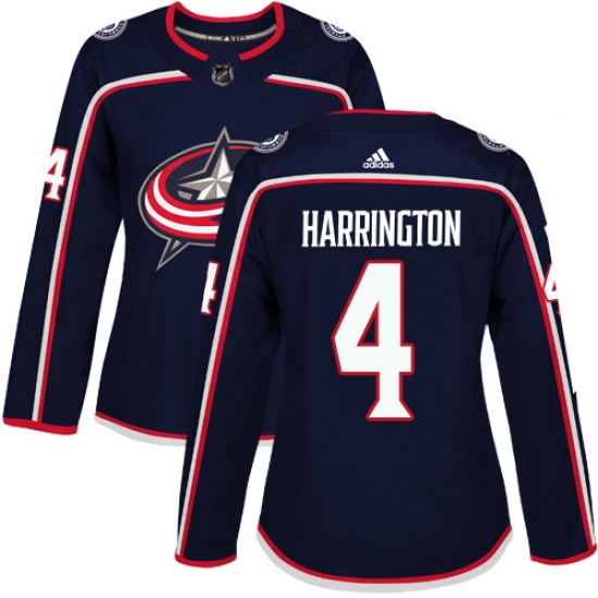 Women's Adidas Columbus Blue Jackets #4 Scott Harrington Premier Navy Blue Home NHL Jersey - Ujersey