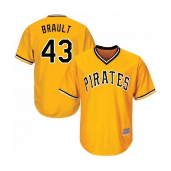 Youth Pittsburgh Pirates #43 Steven Brault Authentic Gold Alternate Cool Base Baseball Player Jersey - Ujersey