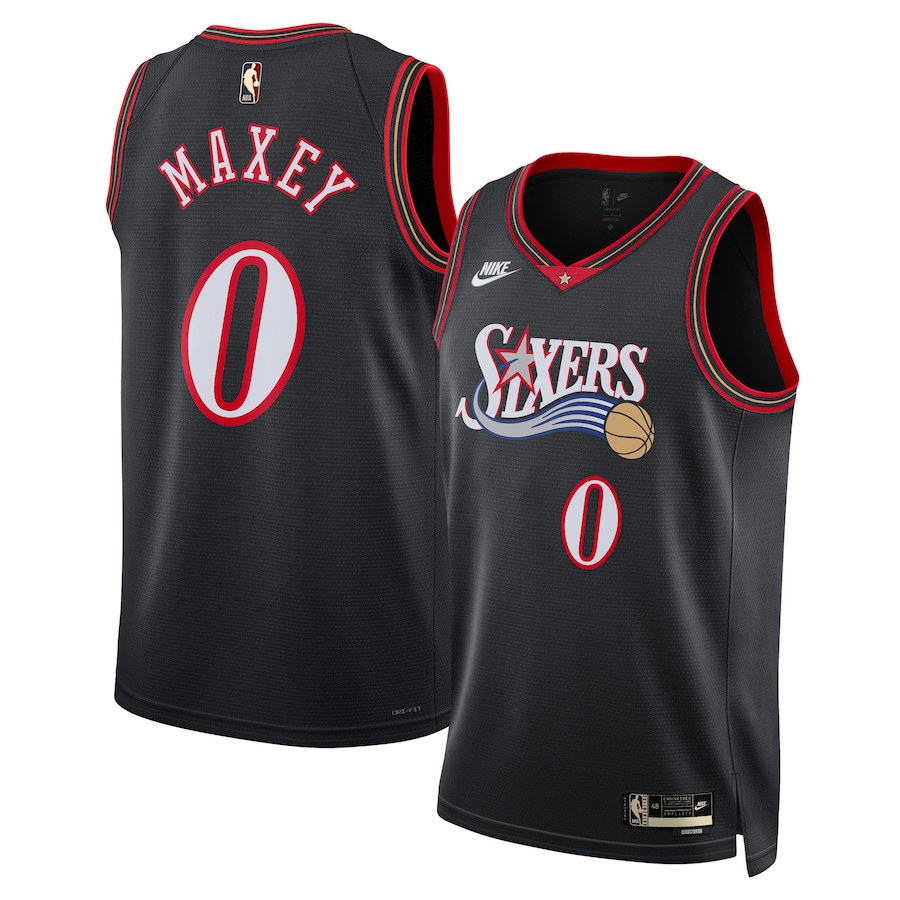 Unisex Philadelphia 76ers Tyrese Maxey Nike Black Swingman Jersey - Classic Edition - Ujersey NHL