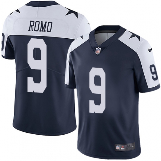 Youth Nike Dallas Cowboys #9 Tony Romo Navy Blue Throwback Alternate Vapor Untouchable Limited Player NFL Jersey - Ujersey