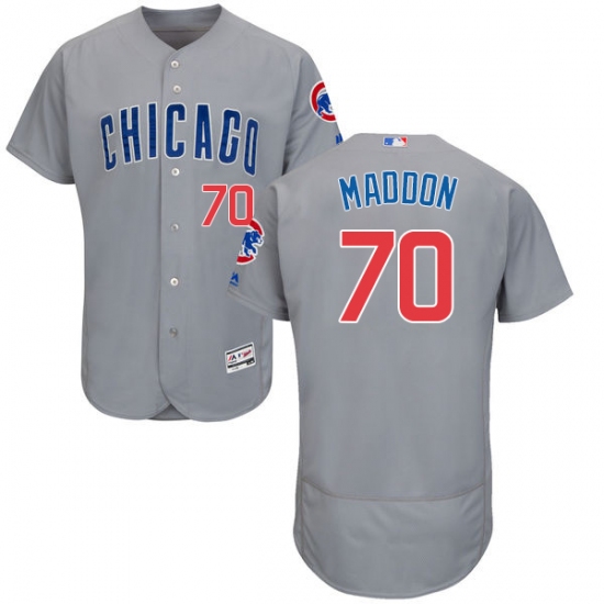 Men's Majestic Chicago Cubs #70 Joe Maddon Grey Road Flex Base Authentic Collection MLB Jersey - Ujersey