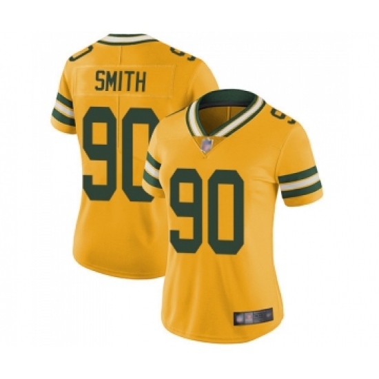 Women's Green Bay Packers #90 Za'Darius Smith Limited Gold Rush Vapor Untouchable Football Jersey - Ujersey