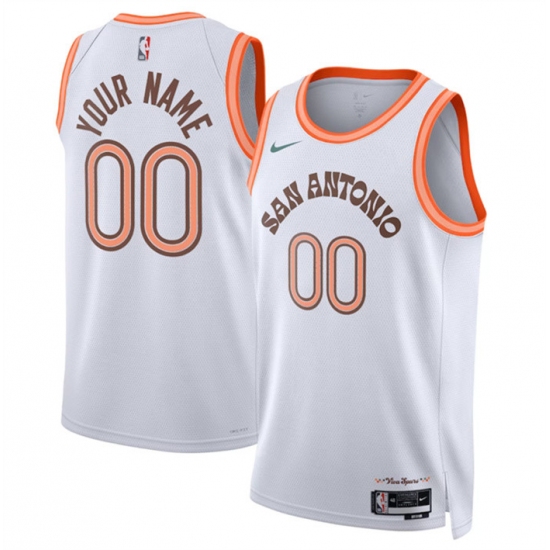 Men's San Antonio Spurs Active Player Custom White 2023-24 City Edition Stitched Basketball Jersey - Ujersey