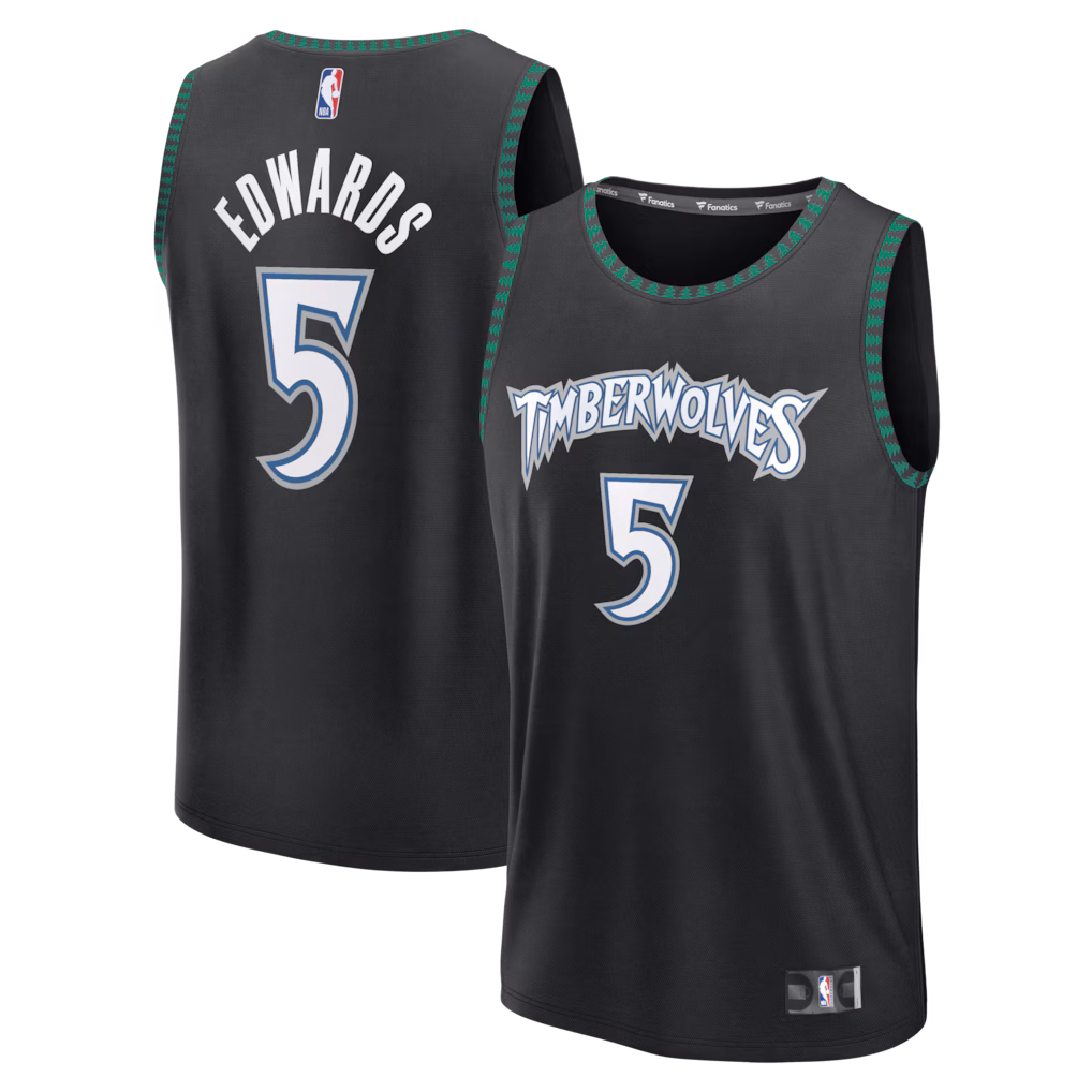 Men's Minnesota Timberwolves Anthony Edwards Fanatics Black Fast Break Jersey - Classic Edition - Ujersey Shop
