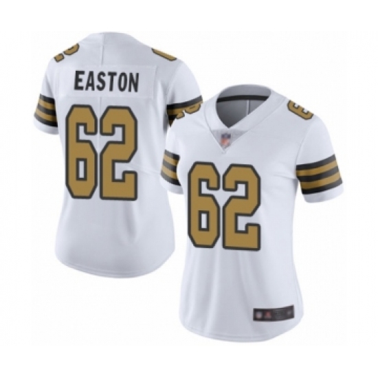 Women's New Orleans Saints #62 Nick Easton Limited White Rush Vapor Untouchable Football Jersey - Ujersey