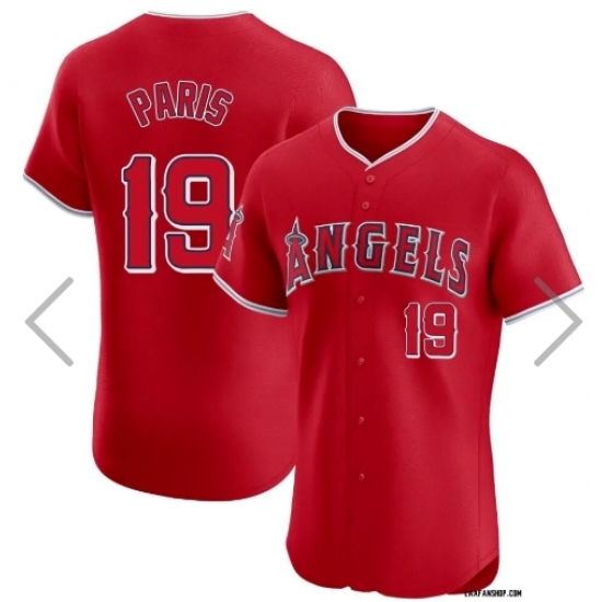 Men's Los Angel Angeles #19 Kyren Paris Red Stitched MLB Jersey