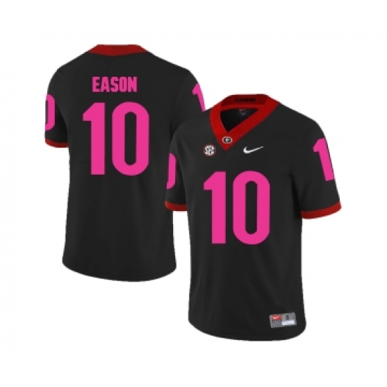 Georgia Bulldogs 10 Jacob Eason Black 2018 Breast Cancer Awareness College Football Jersey - Ujersey