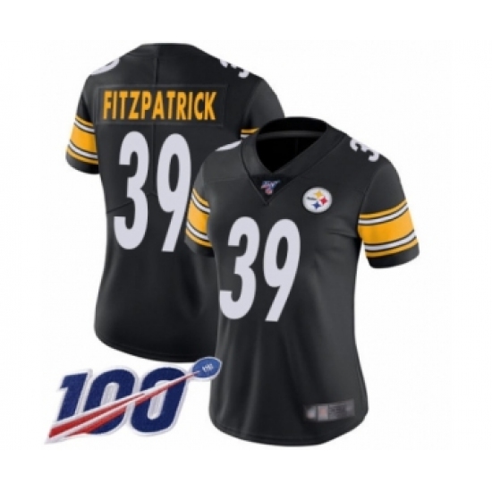 Women's Pittsburgh Steelers #39 Minkah Fitzpatrick Black Team Color Vapor Untouchable Limited Player 100th Season Football Jersey - Ujersey