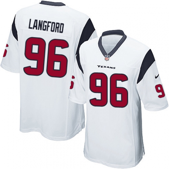 Men's Nike Houston Texans #96 Kendall Langford Game White NFL Jersey - Ujersey