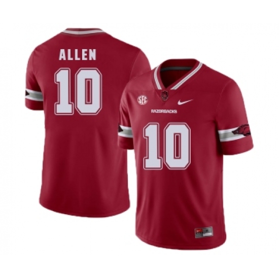 Arkansas Razorbacks 10 Brandon Allen Red College Football Jersey - Ujersey