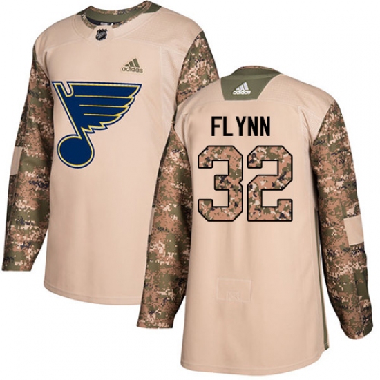 Men's Adidas St. Louis Blues #32 Brian Flynn Authentic Camo Veterans Day Practice NHL Jersey - Ujersey