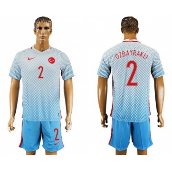 Turkey #2 Ozbayrakli Away Soccer Country Jersey
