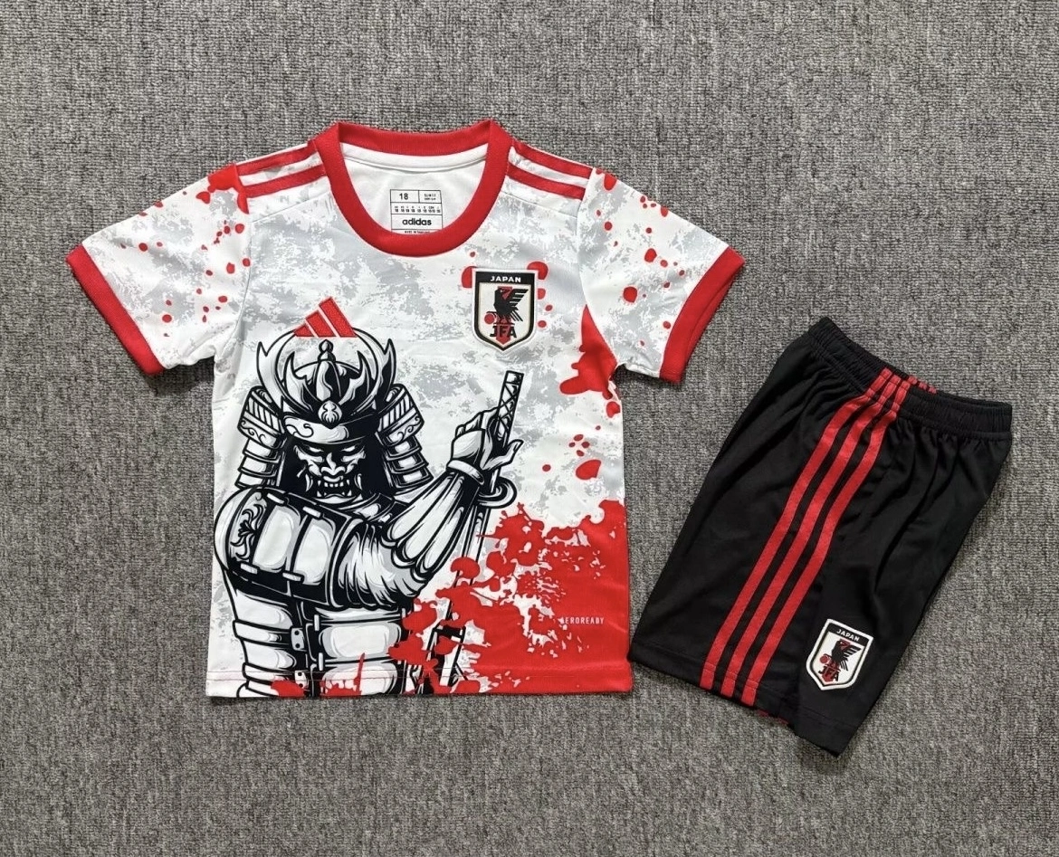 Japan Soccer Jersey Samurai Special Edition Kids Kit Jersey+Shorts 2025 - U-jersey