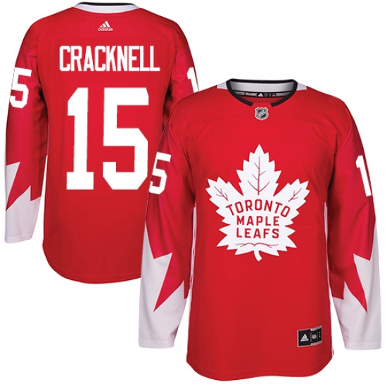 Men's Adidas Toronto Maple Leafs #15 Adam Cracknell Premier Red Alternate NHL Jersey - Ujersey