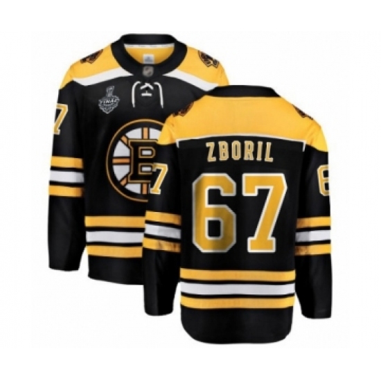Men's Boston Bruins #67 Jakub Zboril Authentic Black Home Fanatics Branded Breakaway 2019 Stanley Cup Final Bound Hockey Jersey - Ujersey