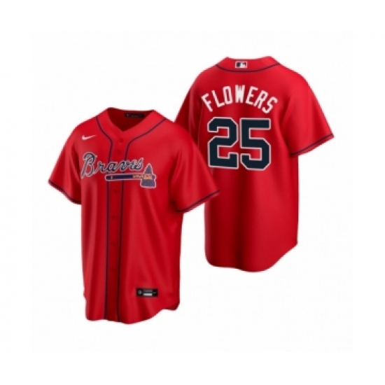 Men's Atlanta Braves #25 Tyler Flowers Nike Red 2020 Replica Alternate Jersey - Ujersey
