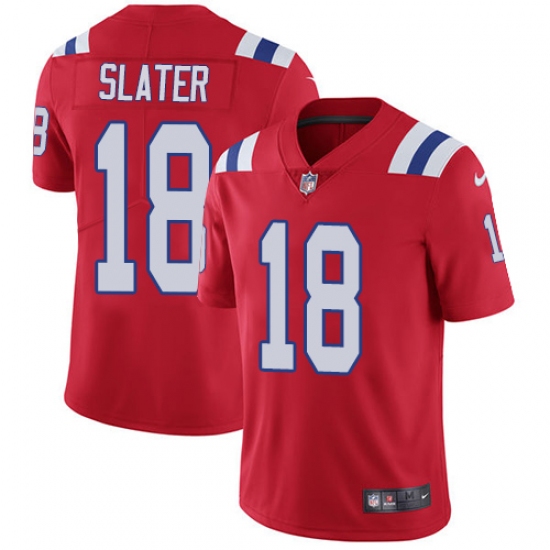 Men's Nike New England Patriots #18 Matthew Slater Red Alternate Vapor Untouchable Limited Player NFL Jersey - Ujersey