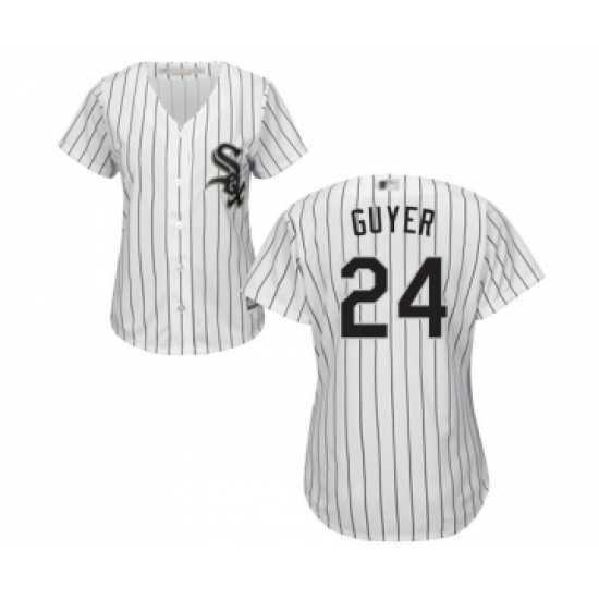 Women's Chicago White Sox #24 Brandon Guyer Replica White Home Cool Base Baseball Jersey - Ujersey